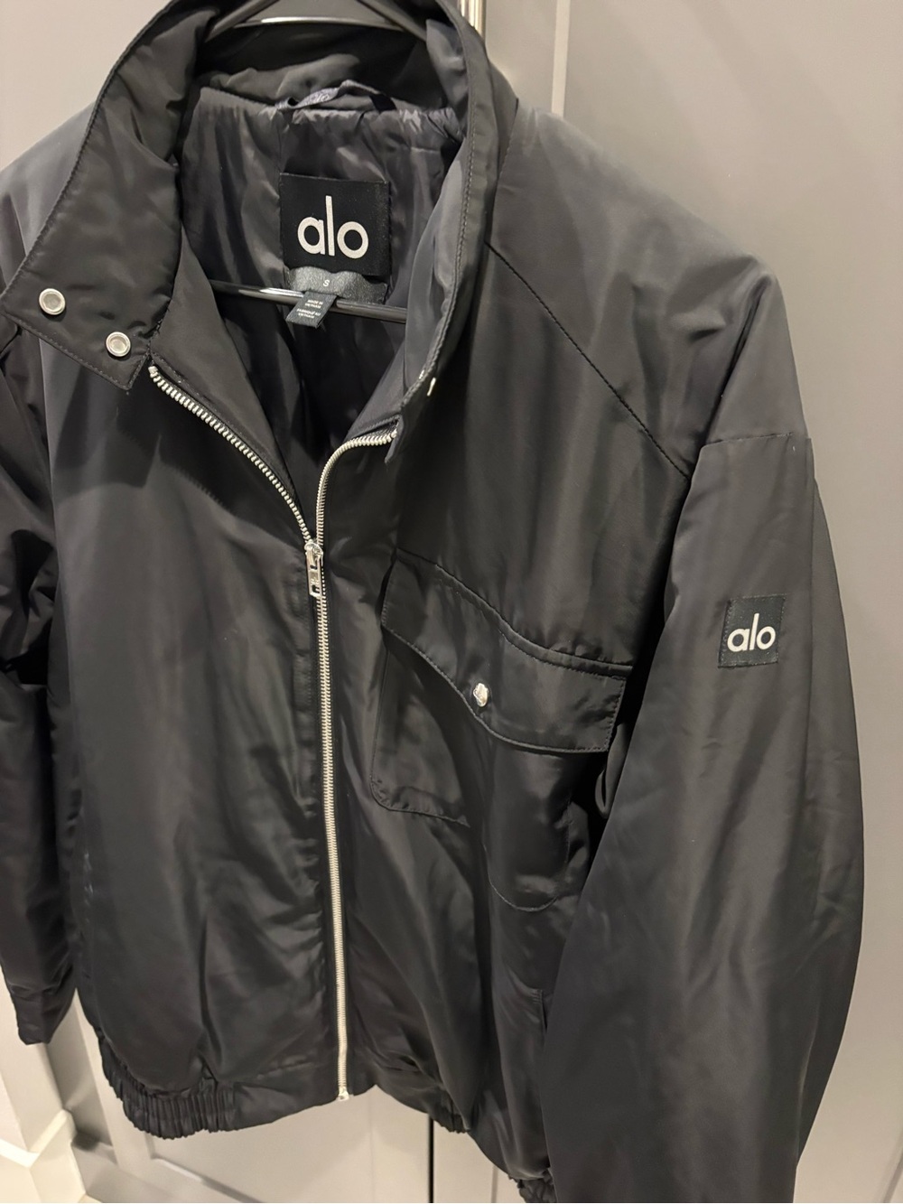 ALO Work It Black Bomber Jacket Women’s